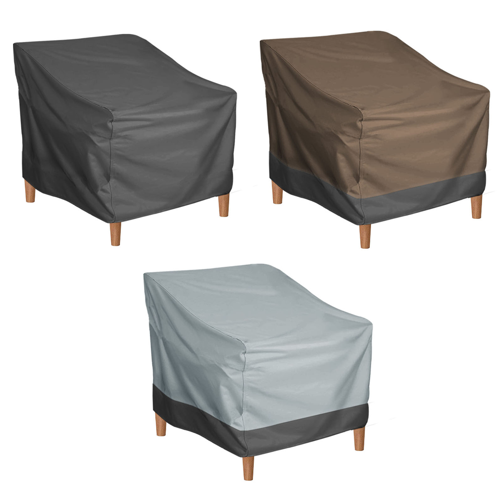 Outdoor Furniture Manufacturer - Outdoor-Möbelabdeckung, sonnenbeständig, Terrassenstuhl-Abdeckung, wasserabweisend, Oxford-Stoff, silberne
