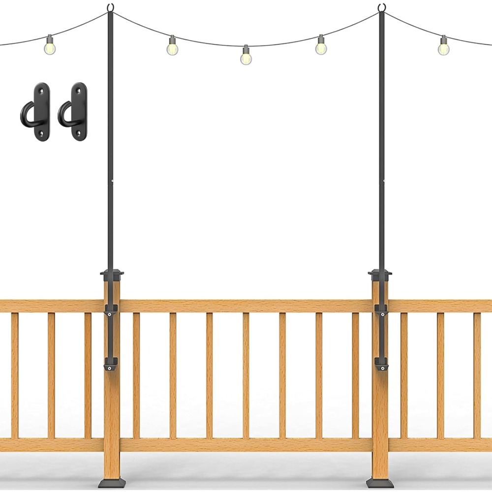 Outdoor Furniture Set - 2er-Pack Lichterkettenstangen – 1,8 m lange