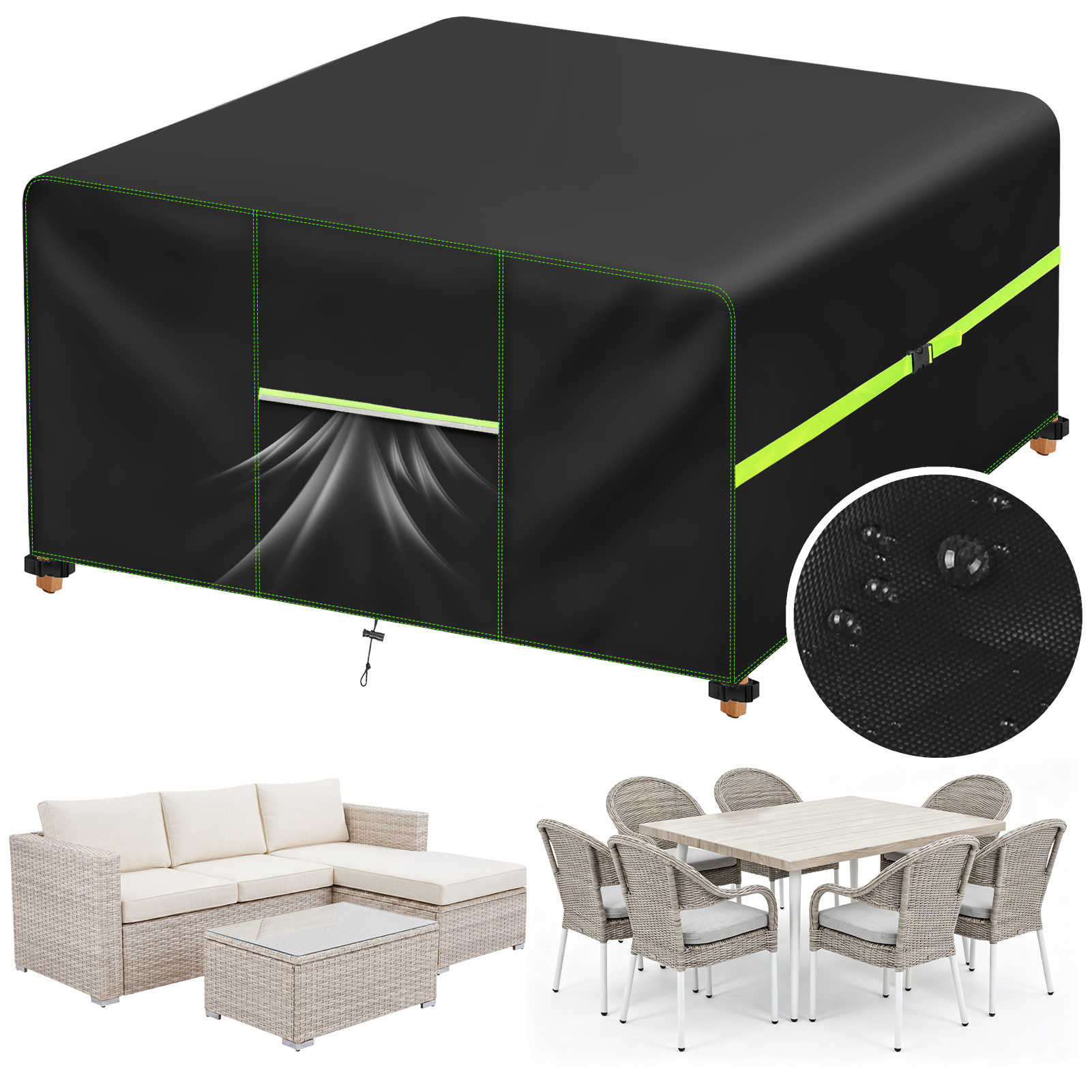 Outdoor Furniture Varnish - Gartenmöbel-Abdeckung mit Lüftungsöffnung, wasserdicht, für Terrasse,
