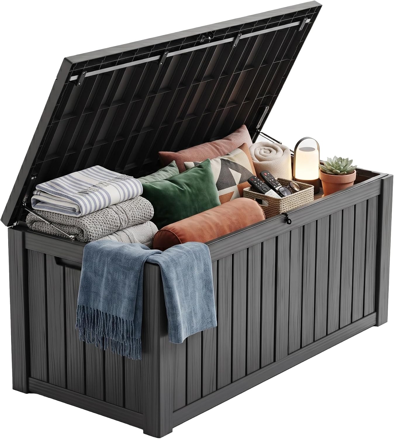 Outdoor Furniture Cushion - 200-Gallonen abschließbare Kunststoff-Aufbewahrungsbox, wasserdicht und UV-beständig,