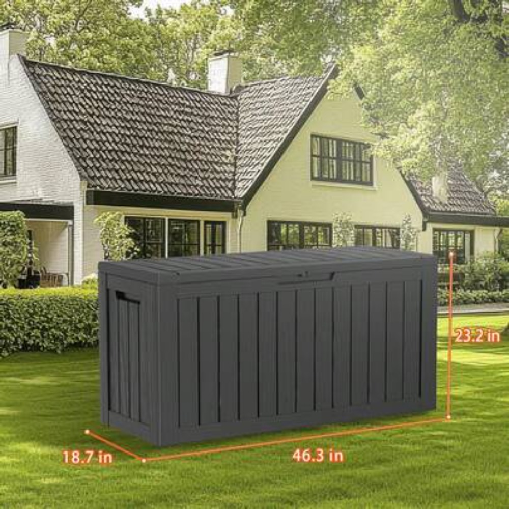 Outdoor Furniture Cushion - 90-Gallonen abschließbare Kunststoff-Aufbewahrungsbox, wasserdicht, für den