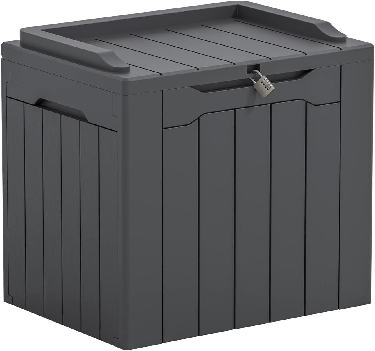 Outdoor Furniture Grey - 31-Gallonen Outdoor-Aufbewahrungsbox mit Deckel für Gartenmöbel,