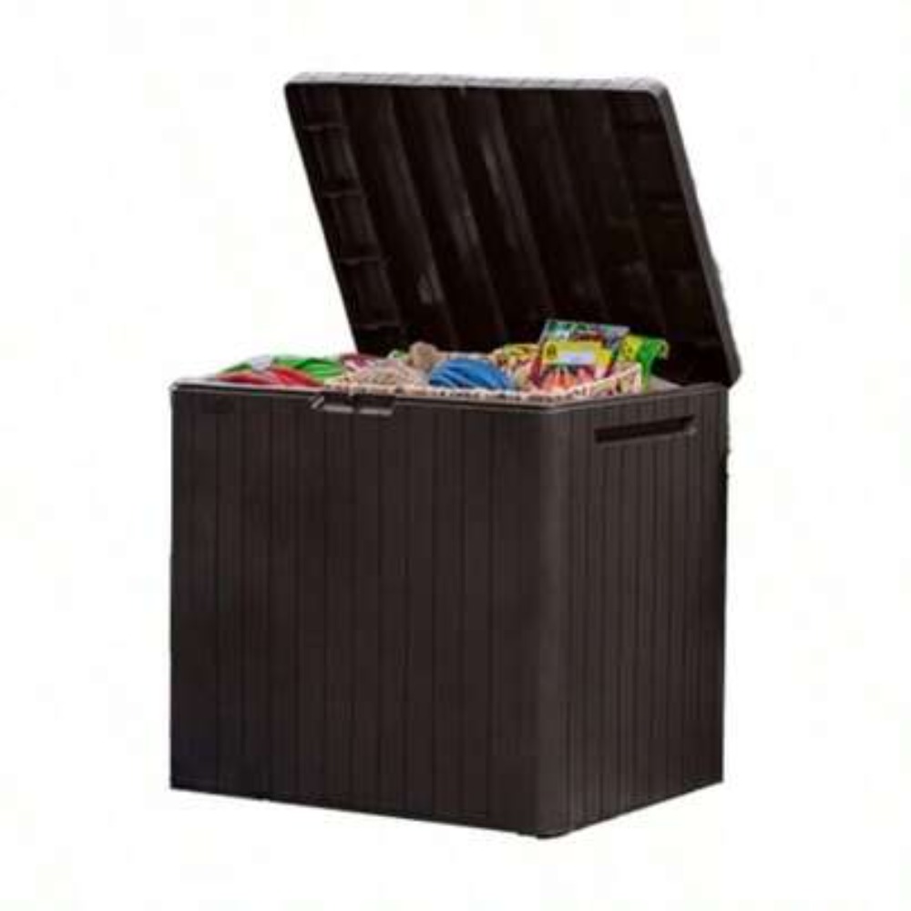 Outdoor Furniture Cushion - 30-Gallonen-Harz-Aufbewahrungsbox für den Außenbereich, Terrassenmöbel-Seiten-Tisch, wasserdichter