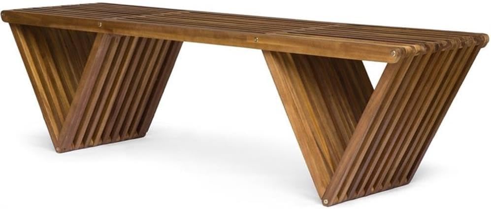 Outdoor Furniture Bench - Teakholz-Finish Outdoor-Akazienholzbank, Moderne Rustikale Holz-Esszimmerbank, Akzentmöbel
