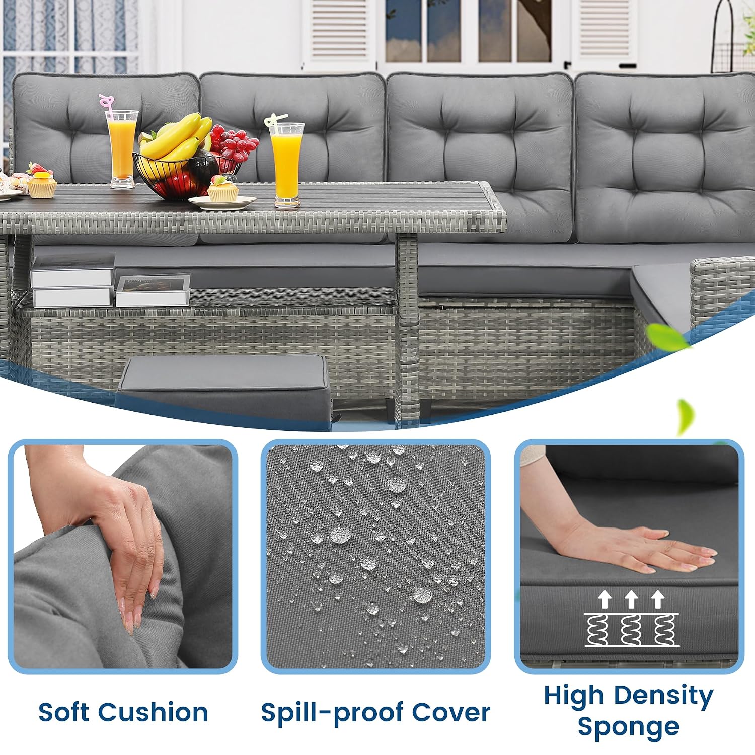 6-teiliges Terrassenmöbel-Set, – Outdoor Furniture Grey Bewertung und Preis