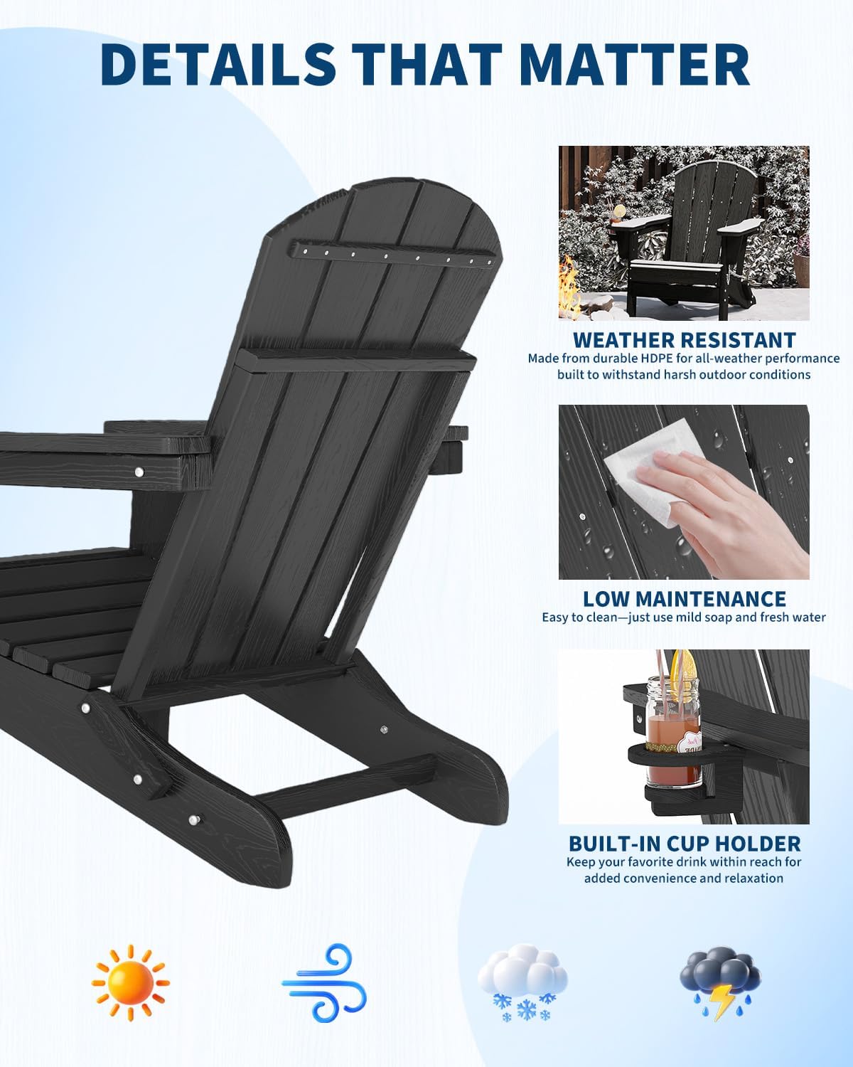 Klappbarer Adirondack-Stuhl au – Outdoor Furniture Fire Pit Bewertung und Preis