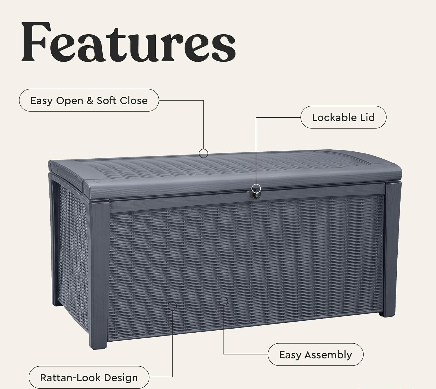 110 Gallonen Outdoor-Aufbewahr – Outdoor Furniture Bench Bewertung und Preis