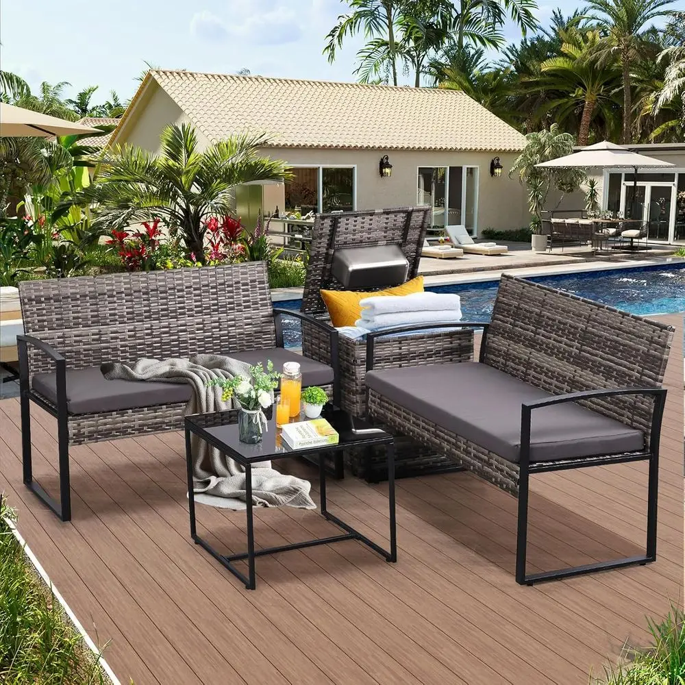 4-teiliges Gartenmöbel-Set mit – Outdoor Furniture Grey Bewertung und Preis