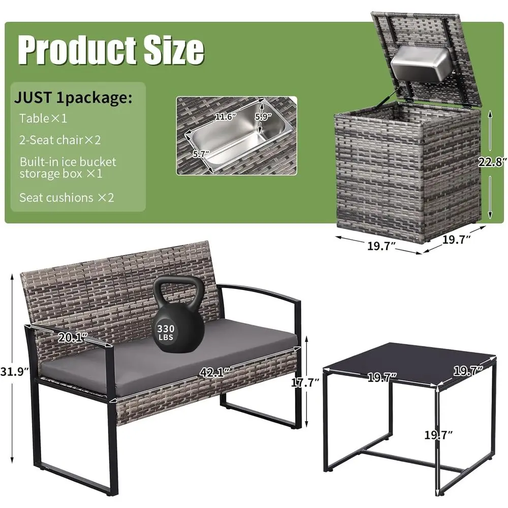 4-teiliges Gartenmöbel-Set mit – Outdoor Furniture Grey Bewertung und Preis