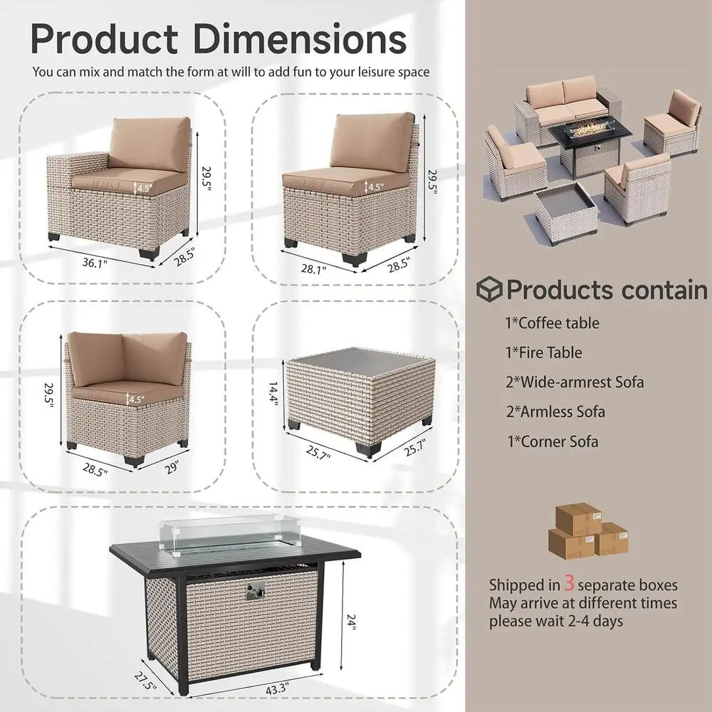7-teiliges Outdoor-Terrassenmö – Outdoor Furniture Fire Pit Bewertung und Preis