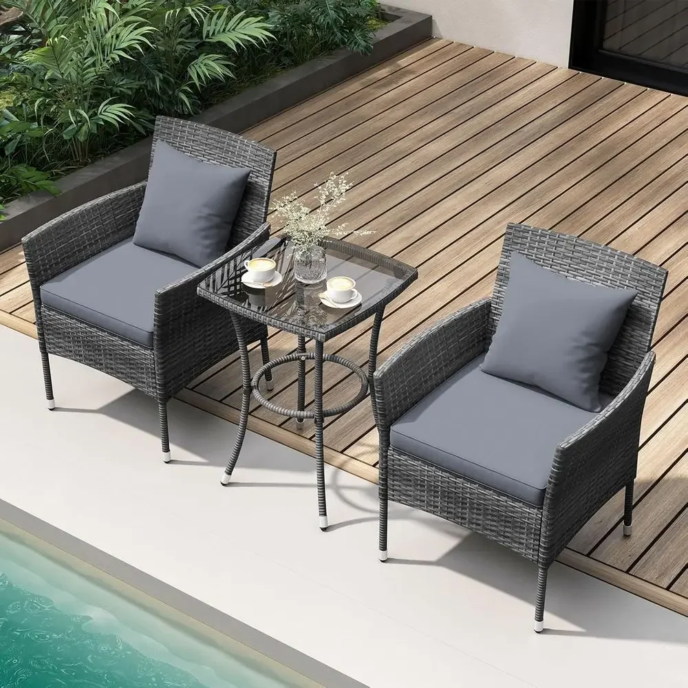 Graues 3-teiliges Terrassenmöb – Outdoor Furniture Grey Bewertung und Preis