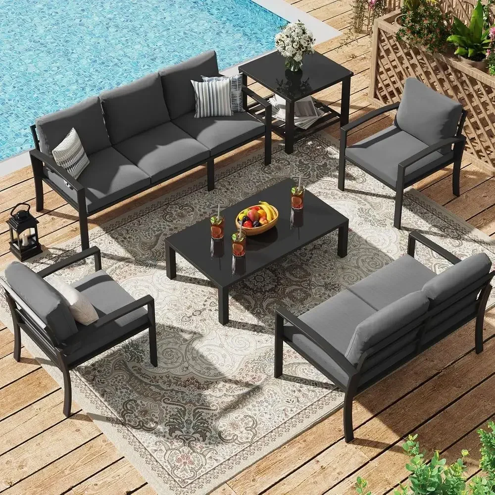 6-teiliges Gartenmöbel-Set mit – Outdoor Furniture Grey Bewertung und Preis