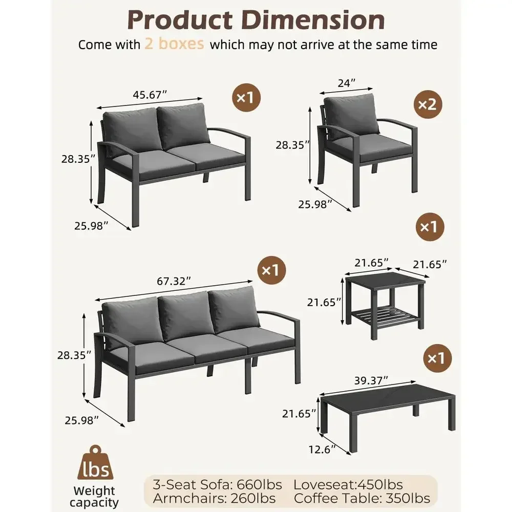 6-teiliges Gartenmöbel-Set mit – Outdoor Furniture Grey Bewertung und Preis