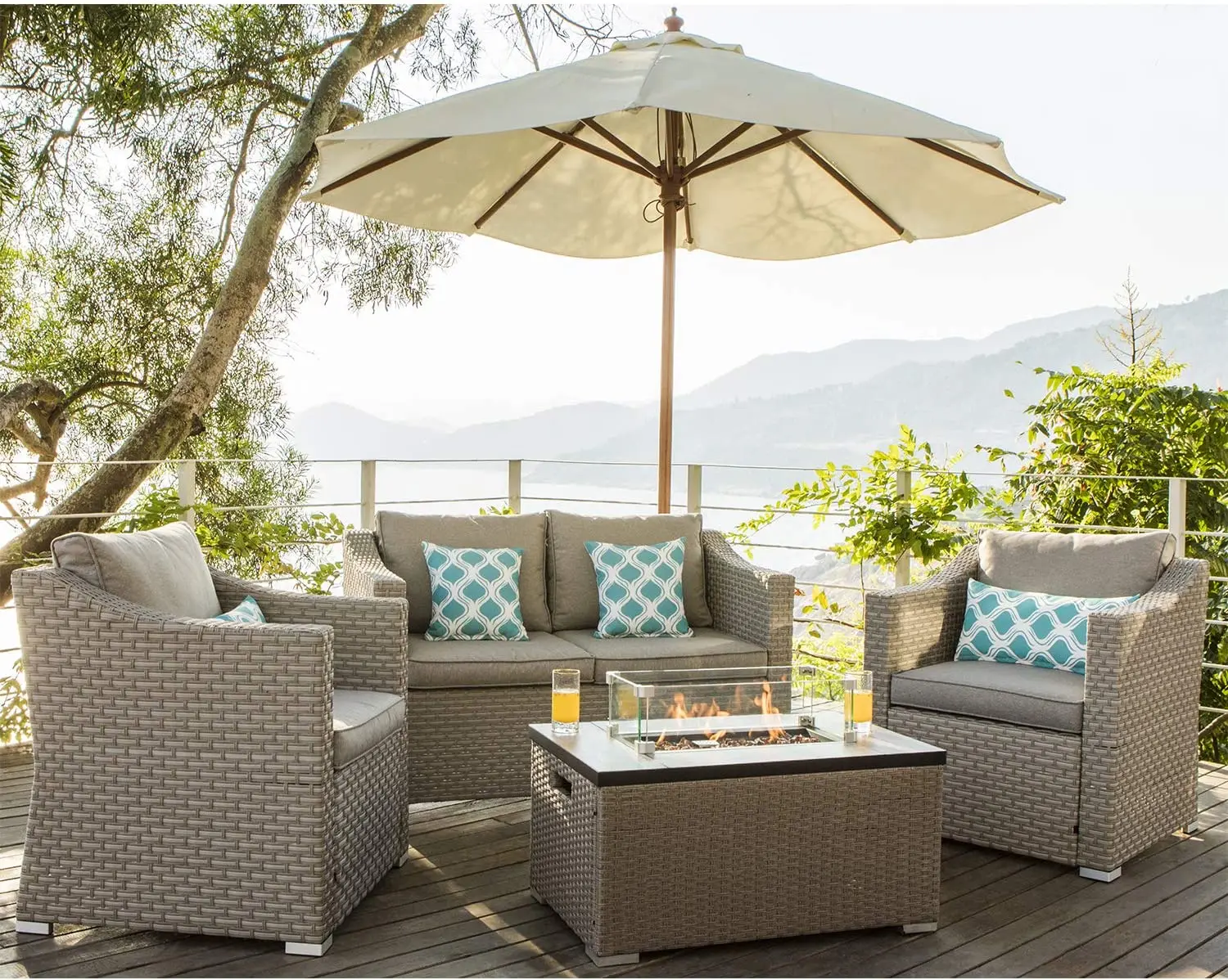 -Ganzmöbel 5-teiliges Sofa aus – Outdoor Furniture Fire Pit Bewertung und Preis