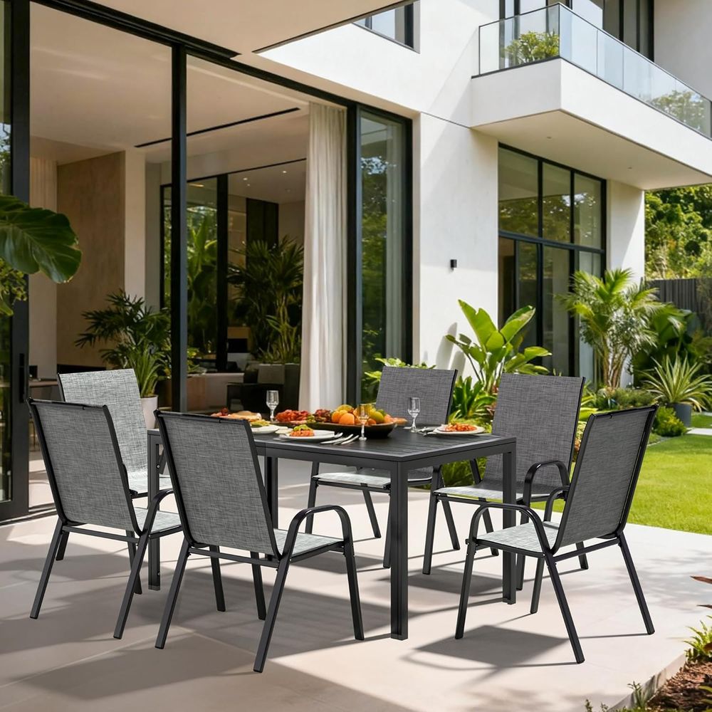 6-teiliges Outdoor-Essgruppen- – Outdoor Furniture Grey Bewertung und Preis