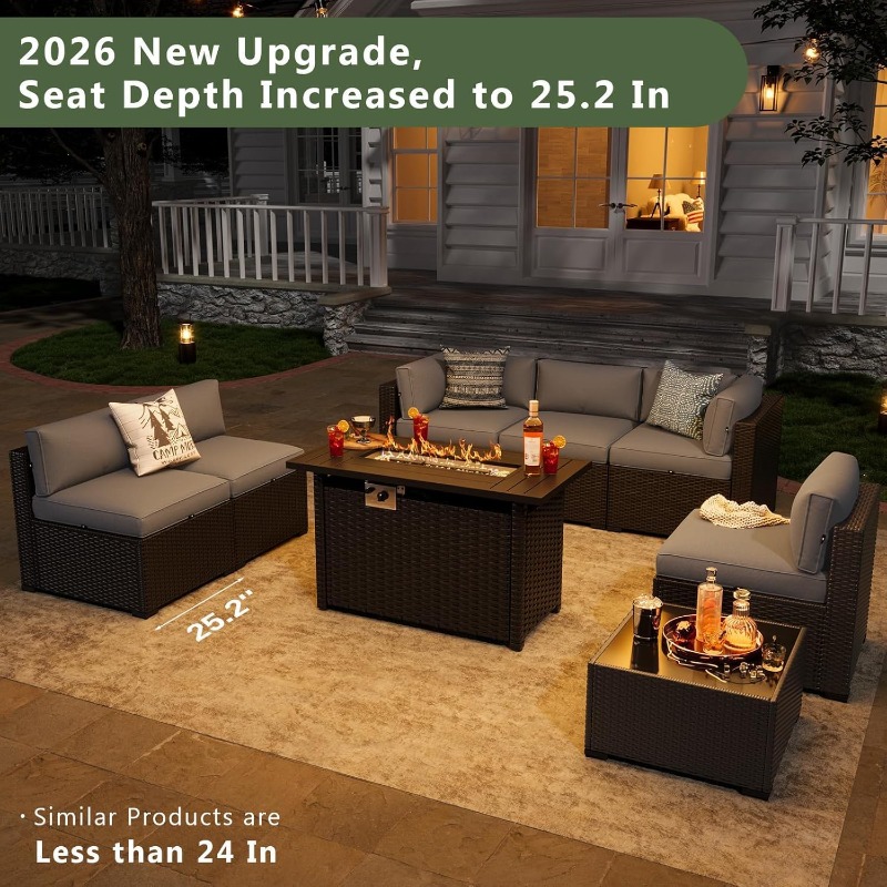 Aoxun 8-teiliges Gartenmöbel-S – Outdoor Furniture Fire Pit Bewertung und Preis