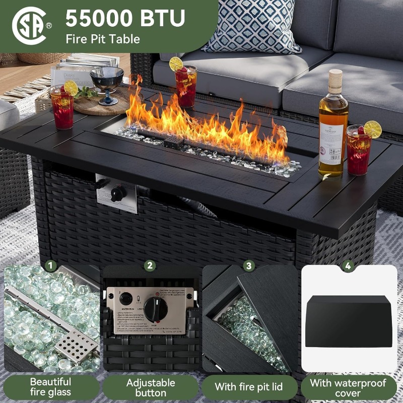 Aoxun 8-teiliges Gartenmöbel-S – Outdoor Furniture Fire Pit Bewertung und Preis