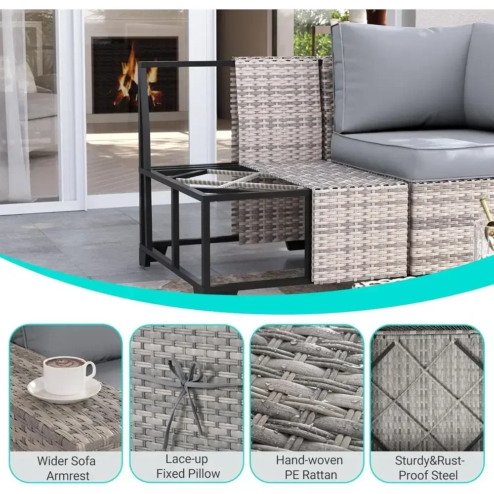 6-teiliges Outdoor-Gartenmöbel – Outdoor Furniture Grey Bewertung und Preis