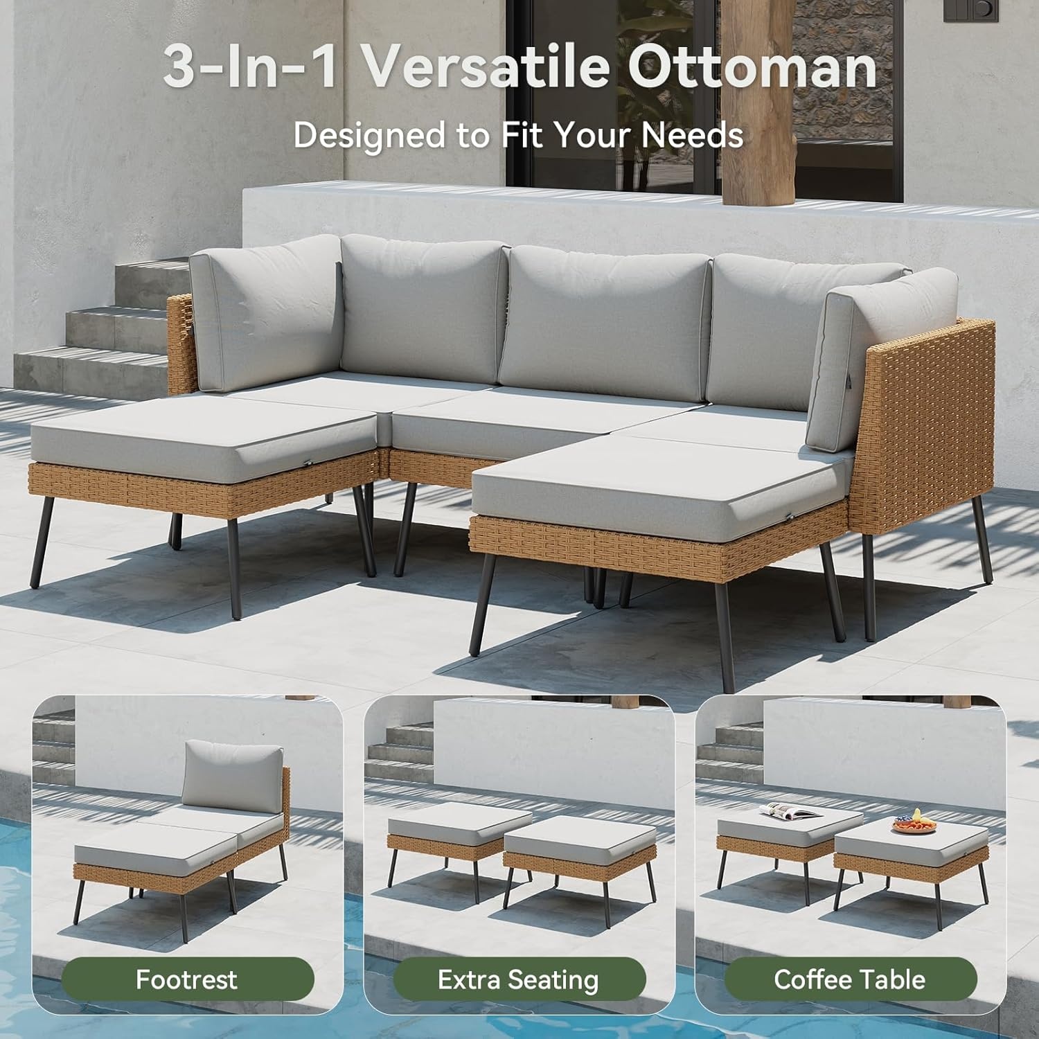 Aoxun 10-teiliges Outdoor-Gart – Outdoor Furniture Grey Bewertung und Preis