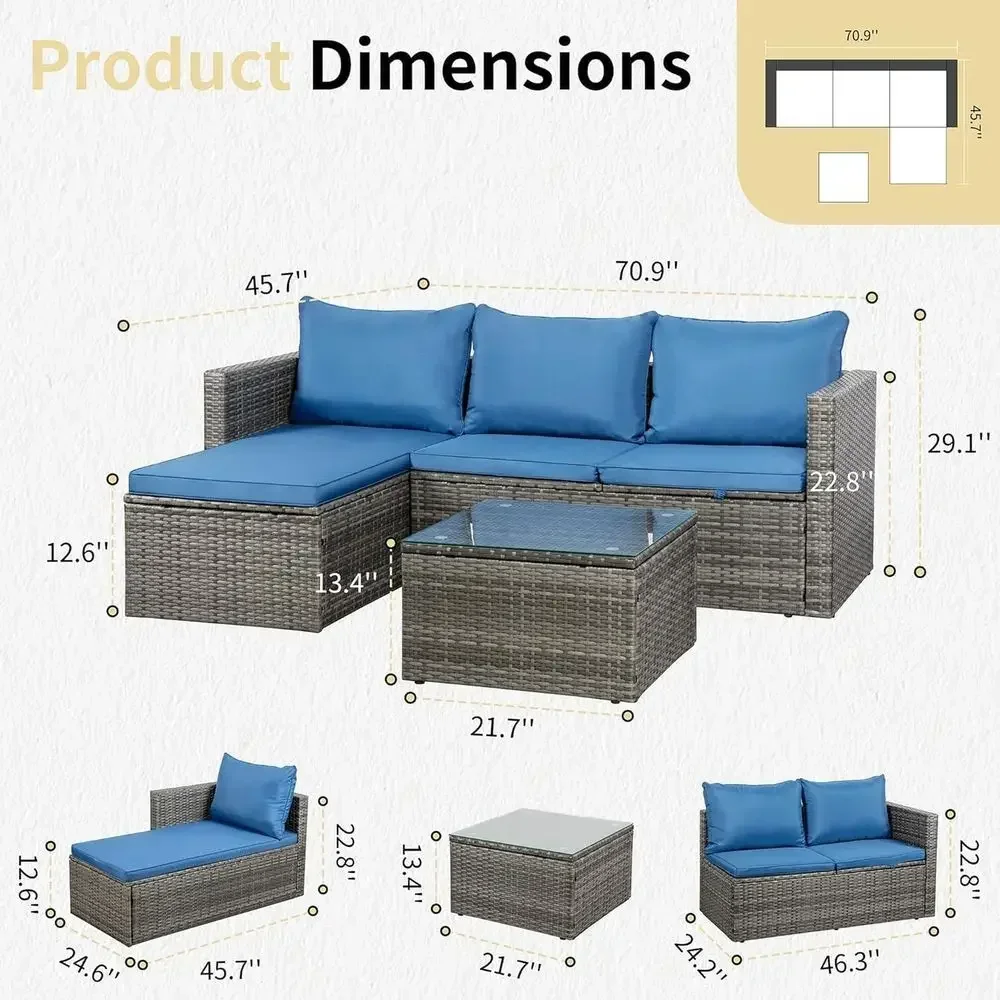 4-teiliges Outdoor-Rattan-Gart – Outdoor Furniture Fire Pit Bewertung und Preis