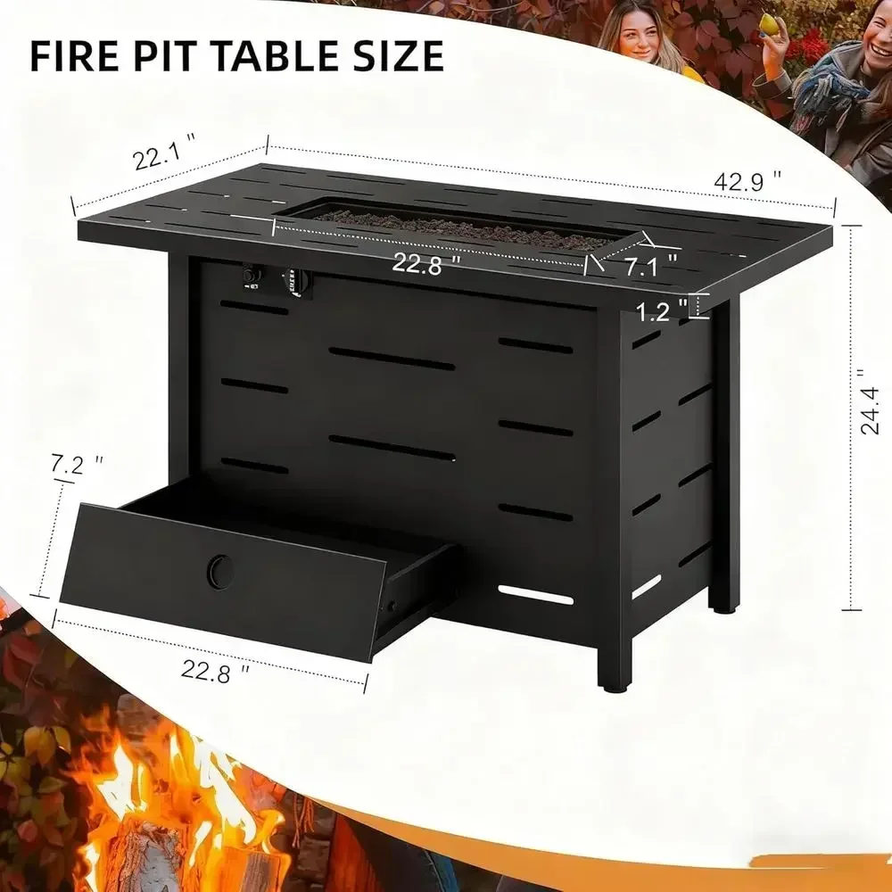 4-teiliges Outdoor-Rattan-Gart – Outdoor Furniture Fire Pit Bewertung und Preis